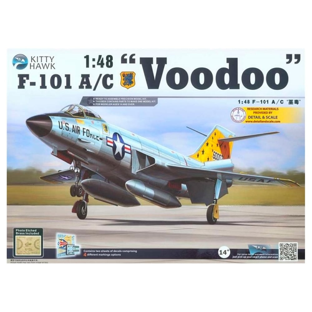 Kitty Hawk 80115 1/48 Ölçek, F-101A/C (Voodoo), Savaş Uçağı  Plastik Model kiti