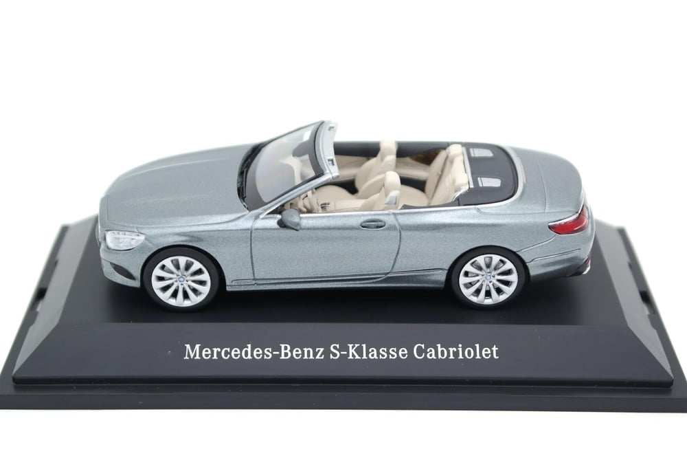 Kyosho B66960352 1/43 Ölçek, Mercedes Benz S Class (A217) Spider 2015, Selenite Grey Metallic, Sergilemeye Hazır Metal Araba Mo