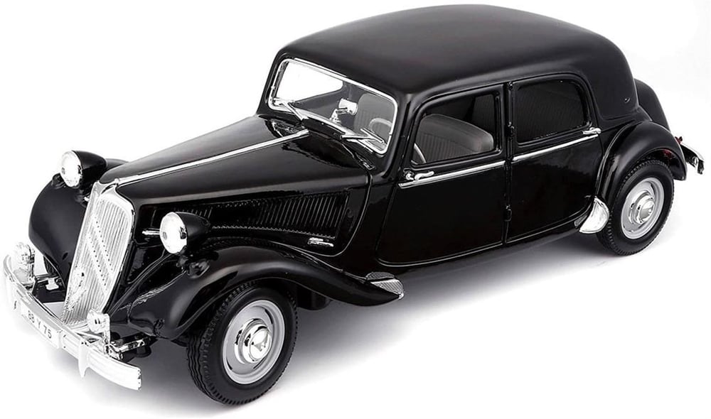 Maisto 31821 1/18 Ölçek, 1952 Citroen 15 CV 6 Cylinder, Siyah, Sergilemeye Hazır Metal Araba Modeli