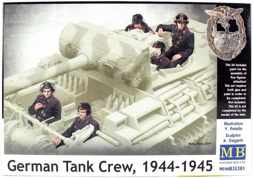 MasterBox 35201 1/35 Ölçek, WW II Serisi, 1944-1945 Alman Tankçılar, Plastik Figür Kiti