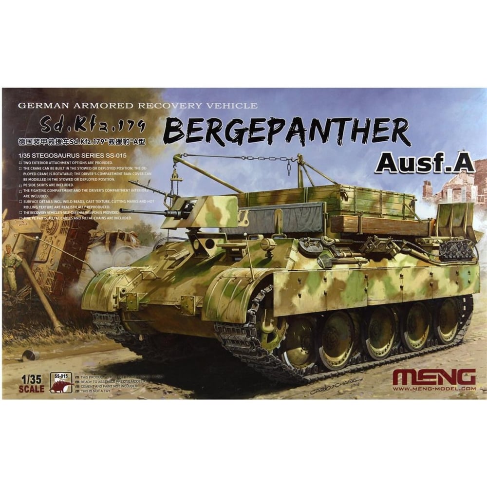 Meng SS-015 1/35 Ölçek, Alman Sd.Kfz.179 Bergepanther Ausf.A Zırhlı Aracı, Plastik Model Kiti