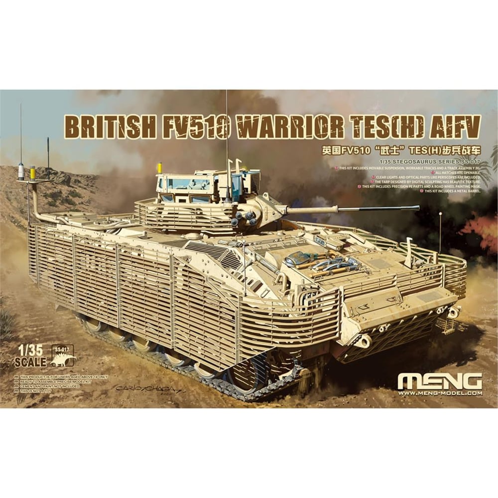 Meng SS-017 1/35 Ölçek, İngiliz FV510 Warrior TES(H) AIFV Zırhlı Personel Taşıyıcı, Plastik Model Kiti