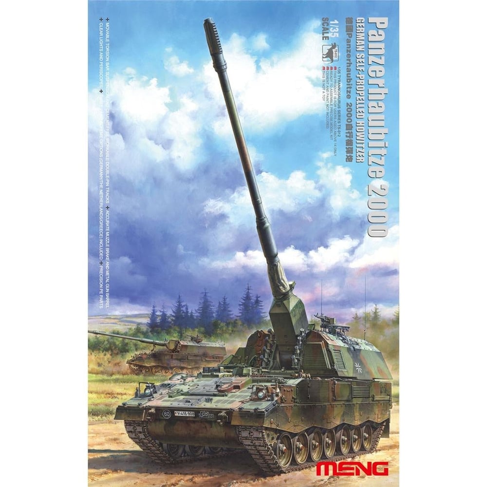 Meng TS-012 1/35 Ölçek, Alman Panzerhaubitze 2000 Kundağı Motorlu Obüs, Plastik Model Kiti