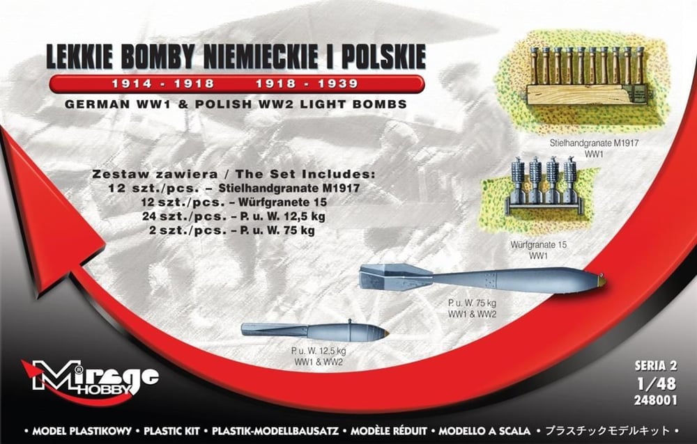 Mirage 248001 1/48 Ölçek, German WW1 And Polish Ww2 Lıght Aırcra, Plastik Model kiti