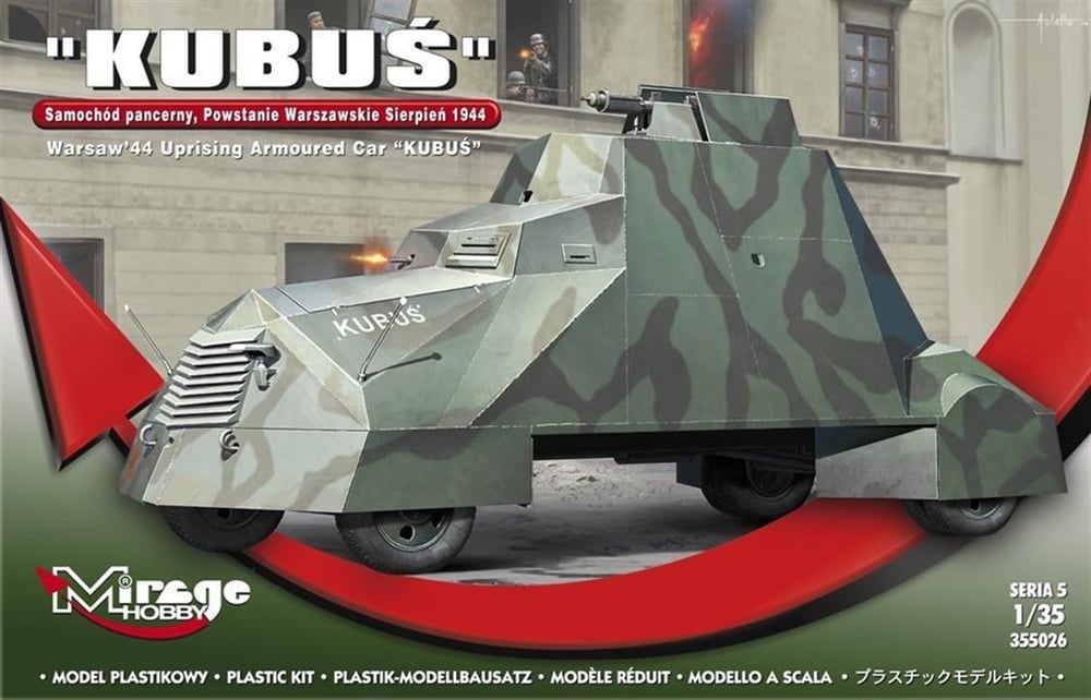Mirage 355026 1/35 Ölçek, Kubus Warsaw 44 Uprising Armoured Car, Plastik Model kiti