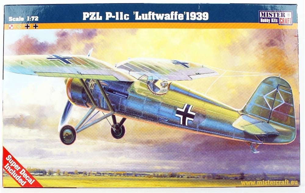 Mistercraft B010 1/72 Ölçek, PZL P-11C Pilot Eğitim Alayı Savaş Uçağı, Plastik Model kiti