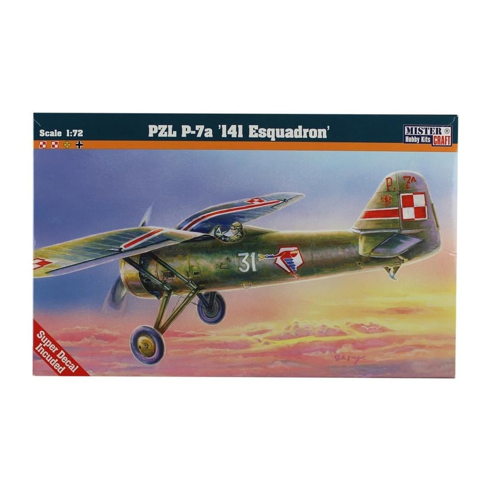 Mistercraft B035 1/72 Ölçek, PZL P-7 141 Savaş Uçağı, Plastik Model kiti