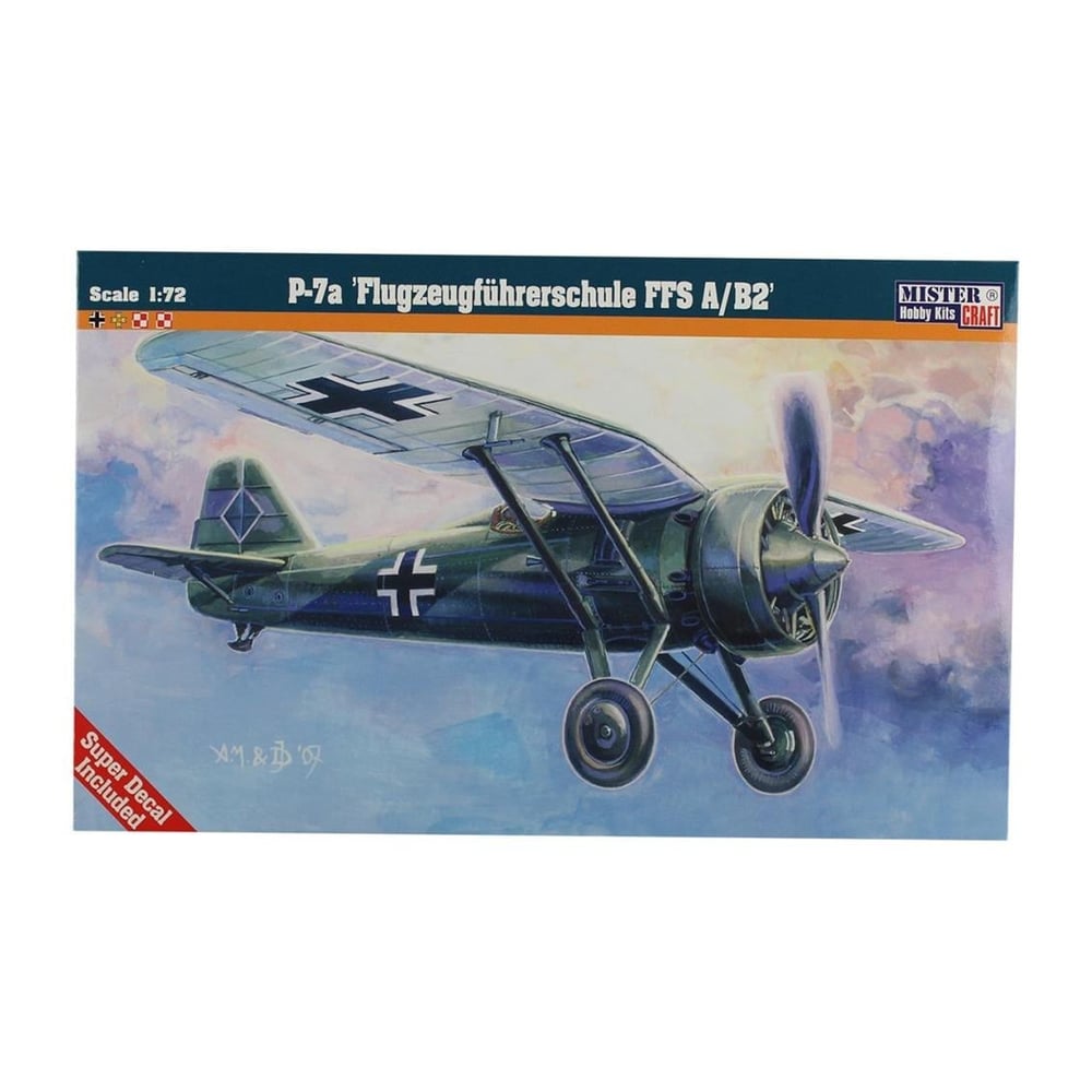 Mistercraft B036 1/72 Ölçek, PZL P-7 (Pilot Okulu) Savaş Uçağı, Plastik Model kiti