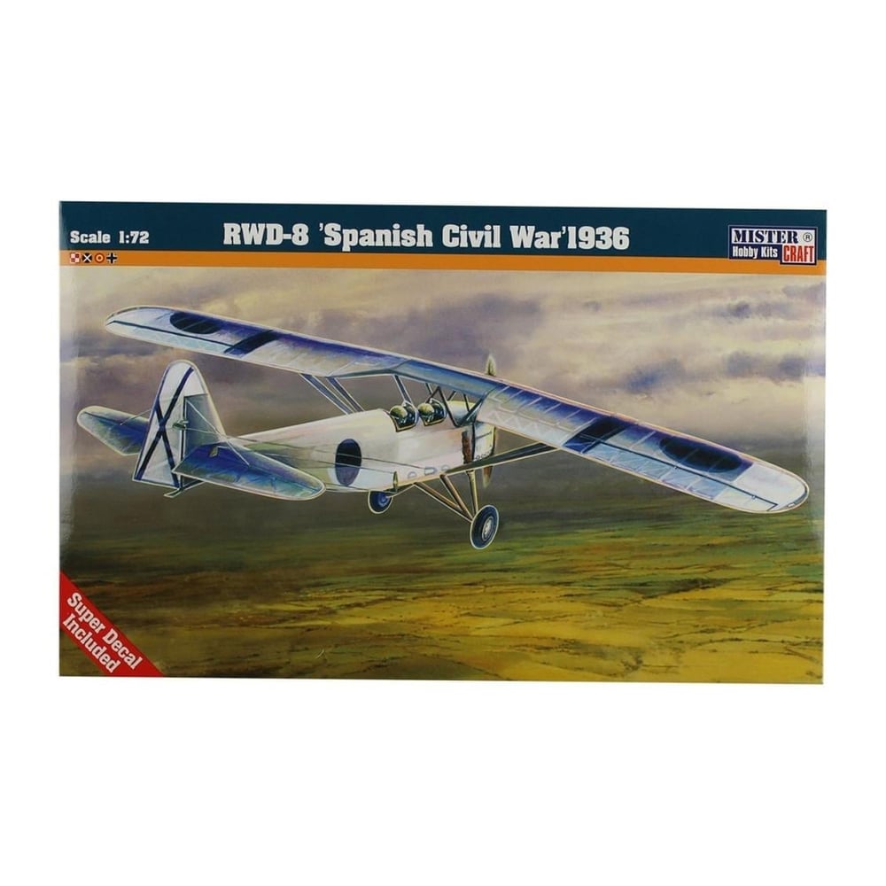Mistercraft B046 1/72 Ölçek, RWD-8 (İspanyol İç Savaşı) 1936 Savaş Uçağı, Plastik Model kiti