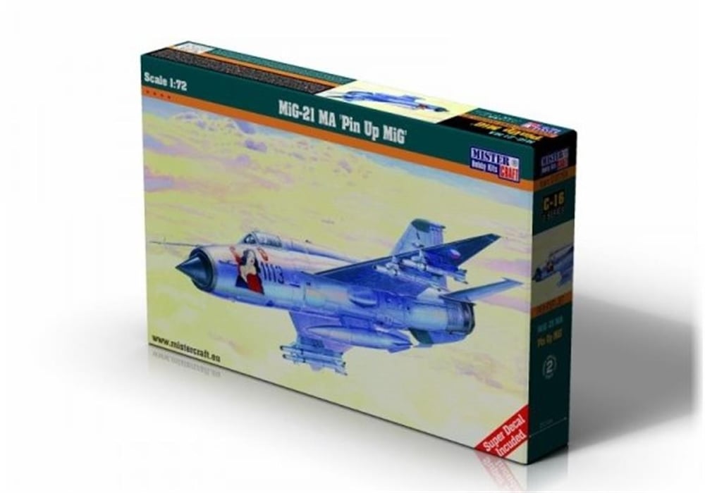 Mistercraft C017 1/72 Ölçek, MiG-21MA (Pin up Girl) Savaş Uçağı, Plastik Model kiti
