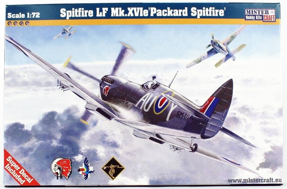 Mistercraft D182 1/72 Spitfire LF Mk. XVIe Packard Savaş Uçağı Plastik Model Kiti