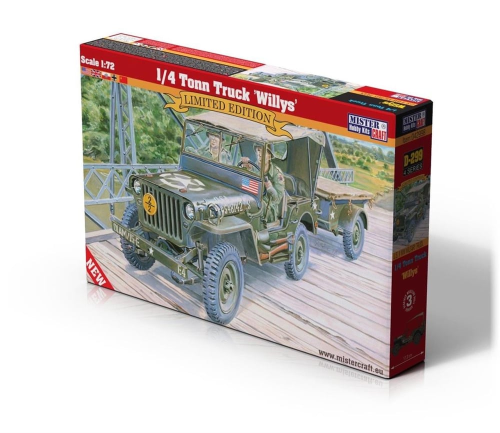 Mistercraft D299 1/72 1/4 Ton Kamyon (Willys) Askeri Araç Plastik Model Kiti