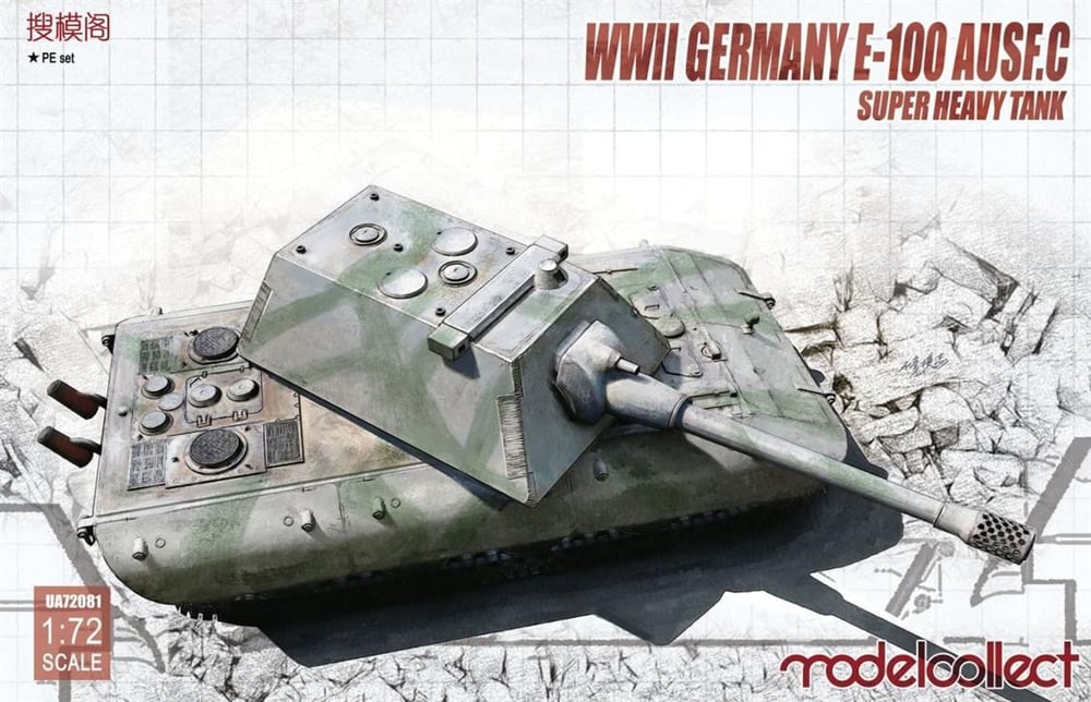 Model Collect UA72081 1/72 Ölçek, Germany WWII E-100 Heavy Tank with Kr