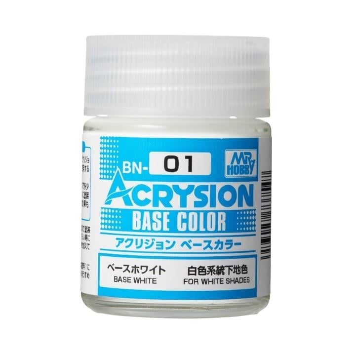 Mr.Hobby BN-01 18 ml. Base White, Acrysion Serisi Model Boyası