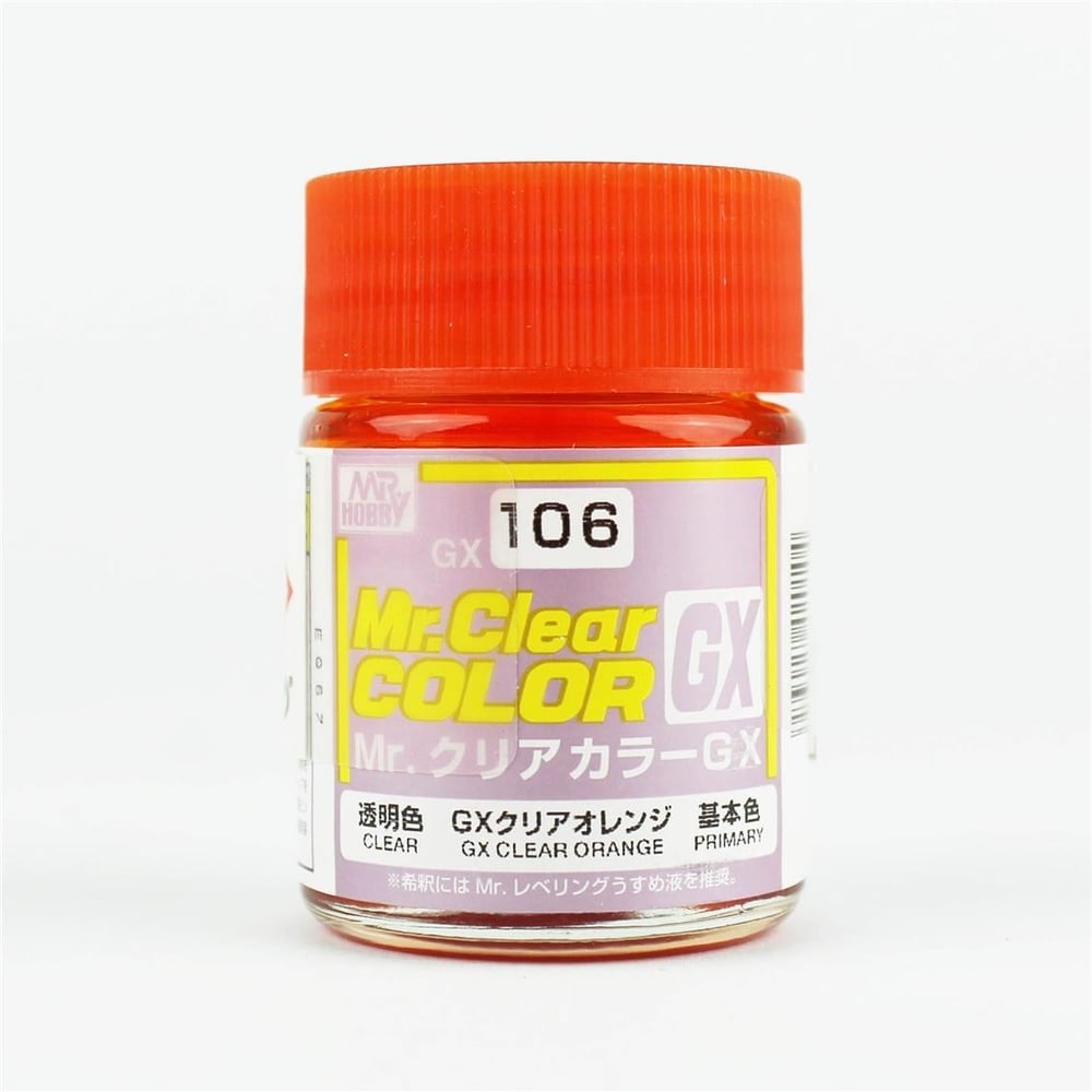 Mr.Hobby GX-106 18 ml. Clear Orange, Mr.Clear Color Serisi Model Boyası