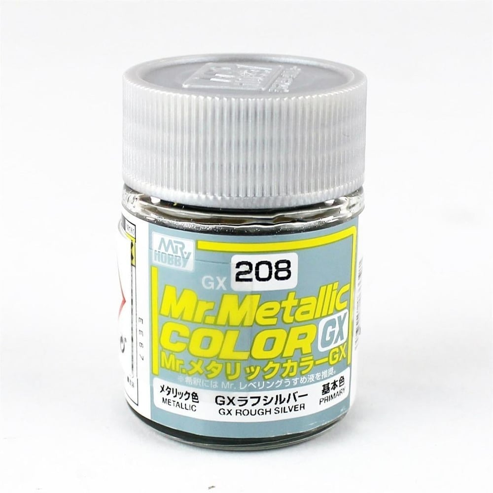 Mr.Hobby GX-208 18 ml. Metallic Rough Silver, Metalik Serisi Model Boyası