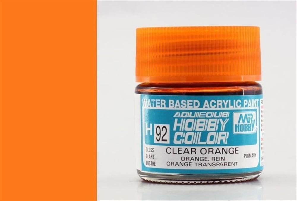 Mr.Hobby H-092 10 ml. Clear Orange, Aqueous Serisi Model Boyası