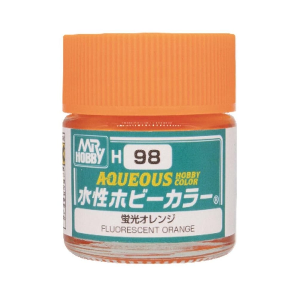 Mr.Hobby H-098 10 ml. Fluorescent Orange, Aqueous Serisi Model Boyası
