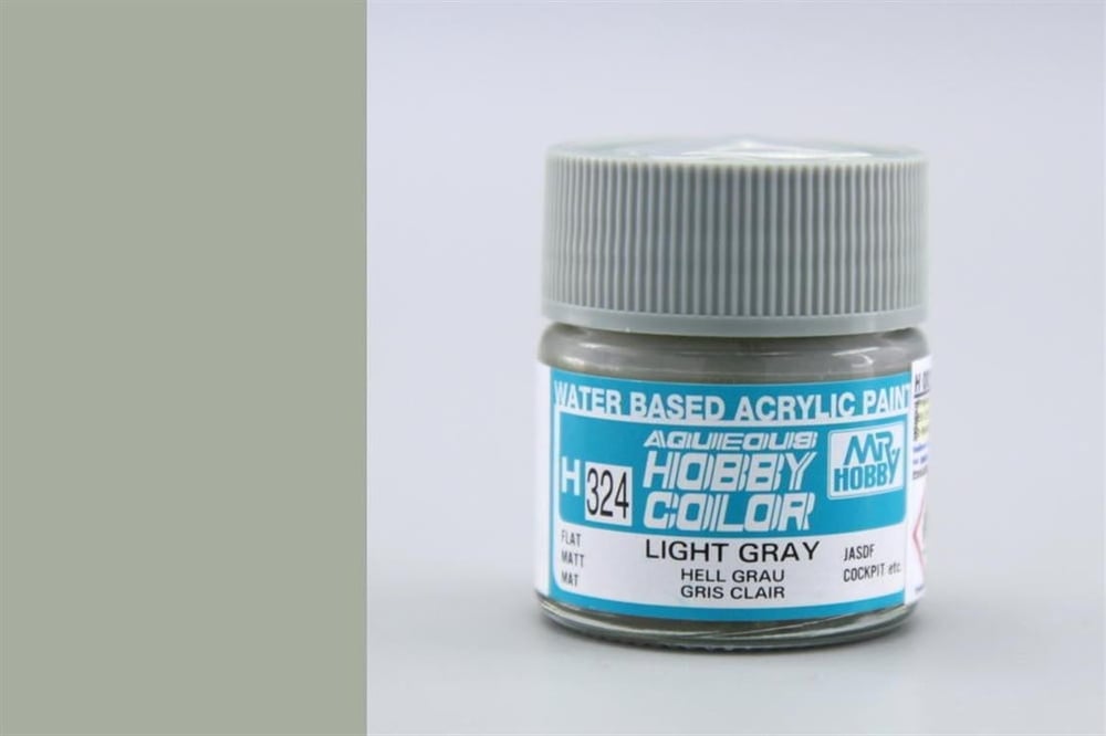 Mr.Hobby H-324 10 ml. Flat Light Grey, Aqueous Serisi Model Boyası