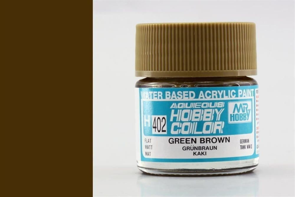 Mr.Hobby H-402 10 ml. Green Brown, Aqueous Serisi Model Boyası