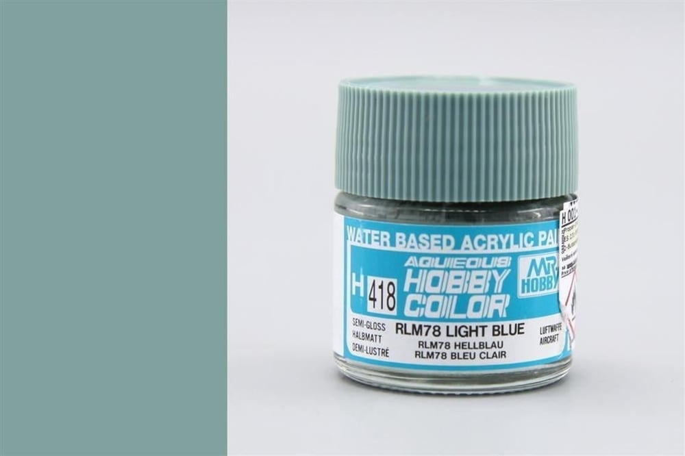 Mr.Hobby H-418 10 ml. RLM78 Light Blue, Aqueous Serisi Model Boyası