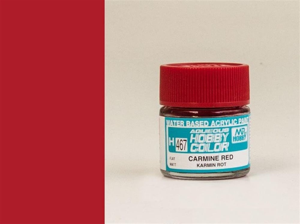 Mr.Hobby H-467 10 ml. Carmine Red, Aqueous Serisi Model Boyası