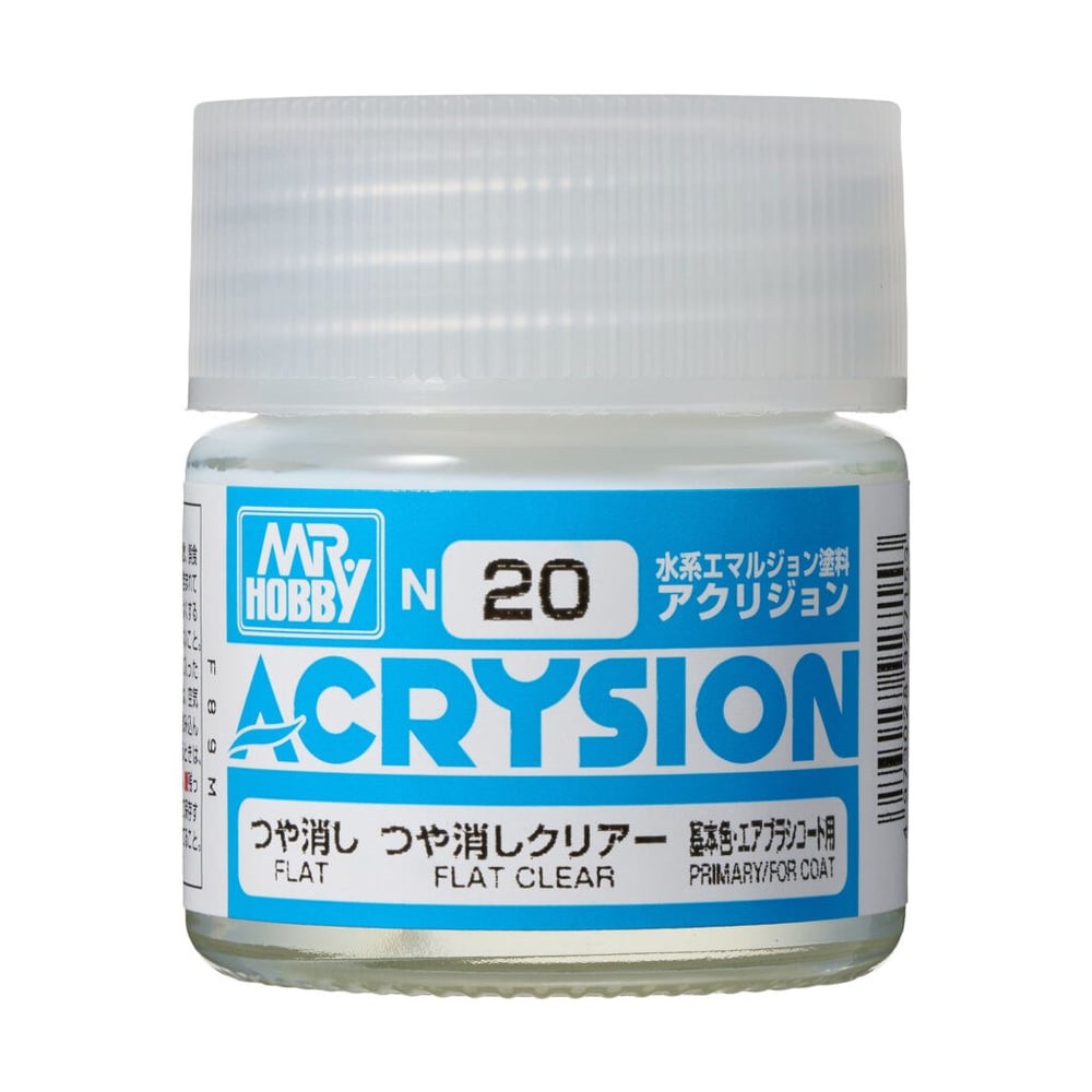Mr.Hobby N-020 10 ml. Flat Clear, Acrysion Serisi Model Boyası
