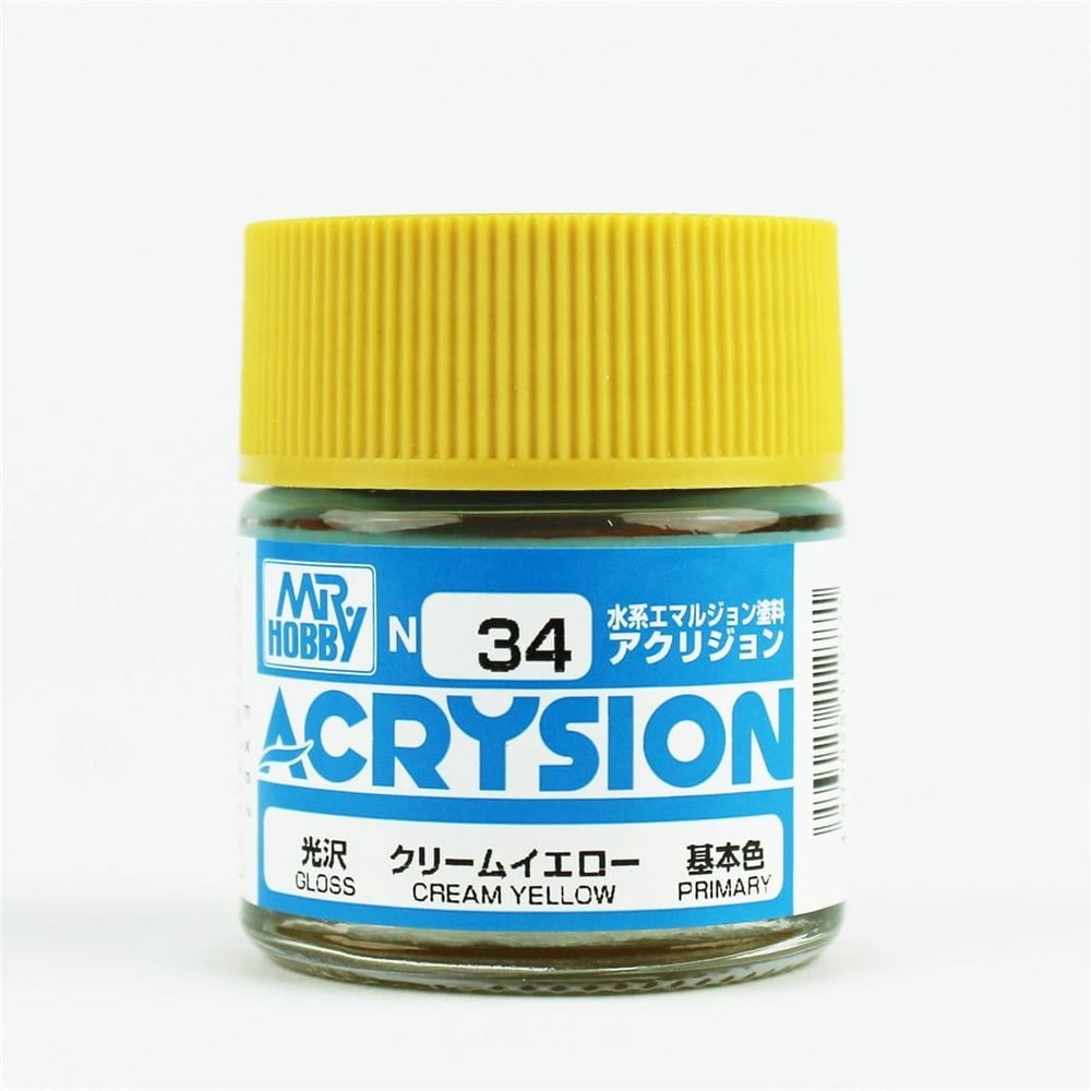 Mr.Hobby N-034 10 ml. Cream Yellow, Acrysion Serisi Model Boyası