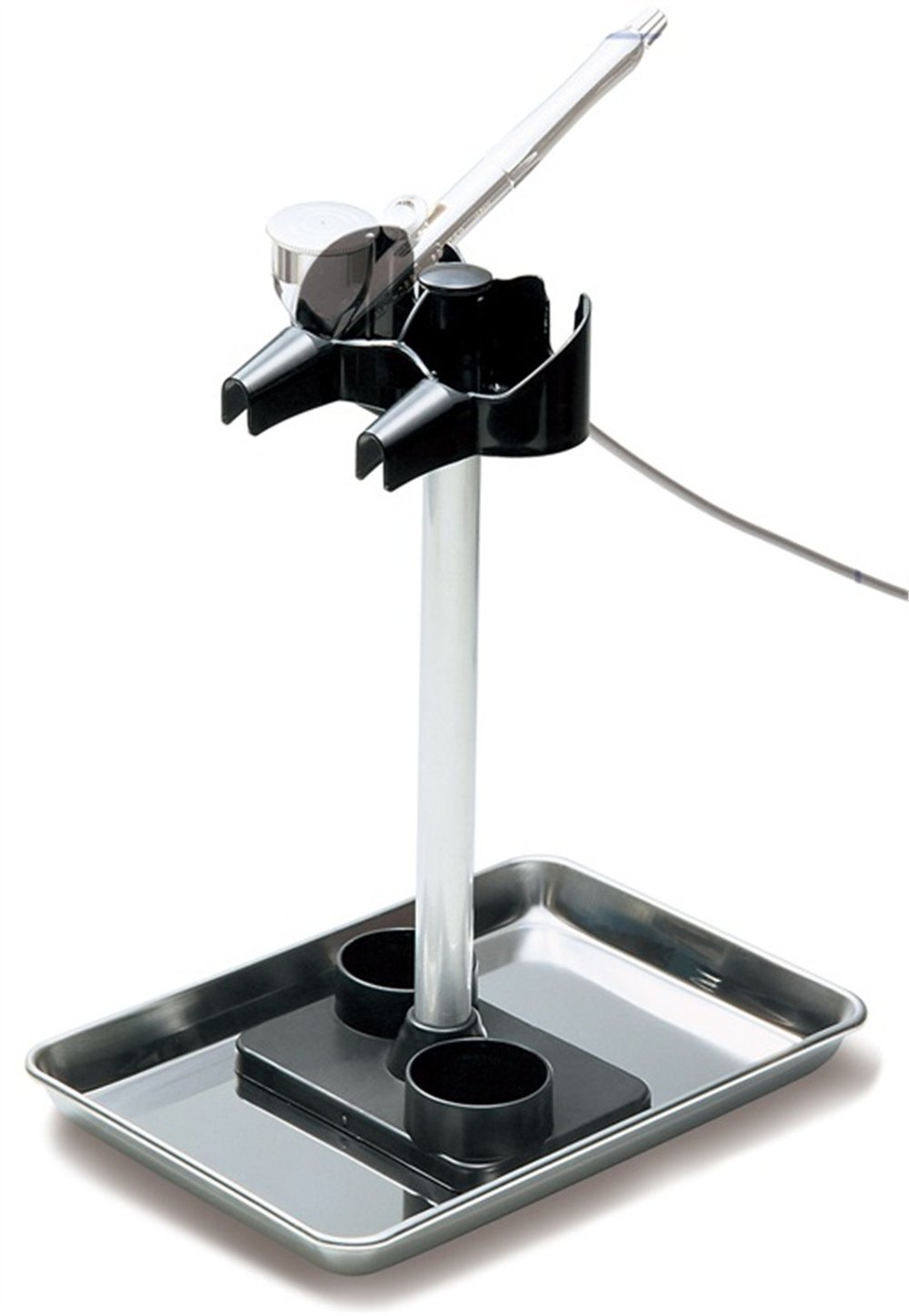 Mr.Hobby PS-230 Manyetik Tabanlı Airbrush Standı ve Metal Tepsi Seti, 136x196 mm.