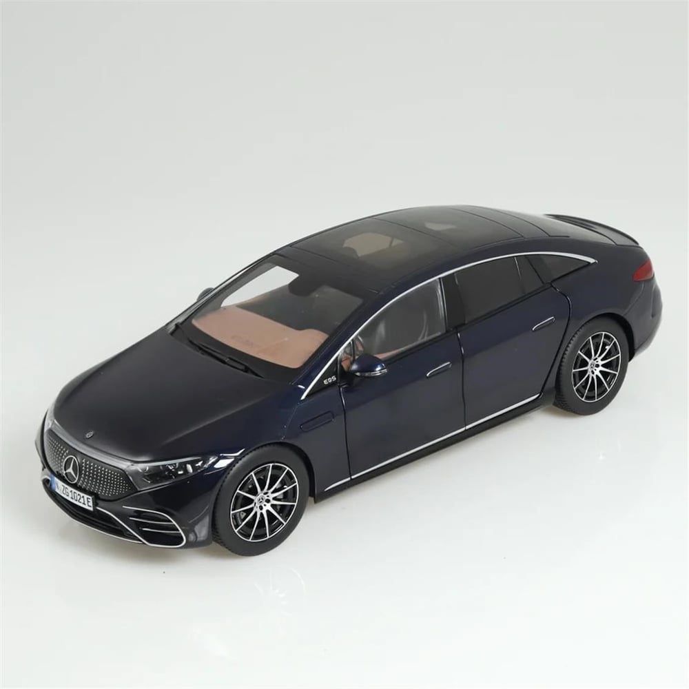 NZG 1020/25 1/18 Ölçek, Mercedes-Benz EQS, Deniz Mavisi, Sergilemeye Hazır Metal Araba Modeli