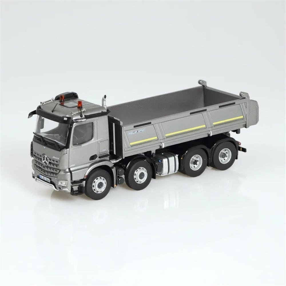 NZG 1066/55 1/50 Ölçek, Mercedes-Benz Arocs 8x4 Damperli Kamyon, Gümüş/Gri, Sergilemeye Hazır Metal Model