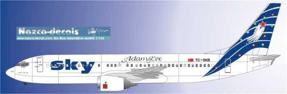 Nazca Decals Sky005 1/144 Ölçek, Sky B737-400 Blue