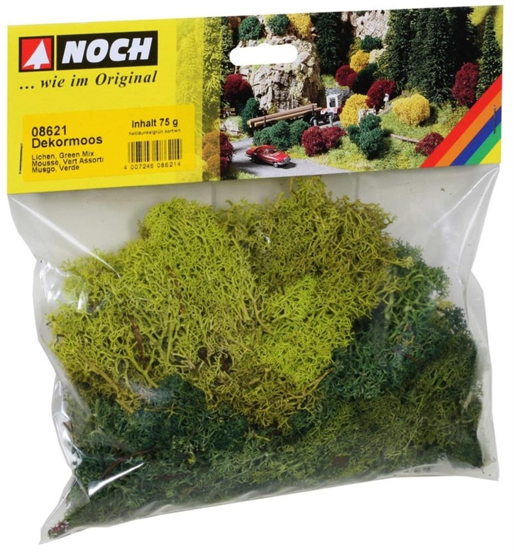Noch 8621 Liken, Yeşil Tonları, 75 Gram Diorama Malzemesi