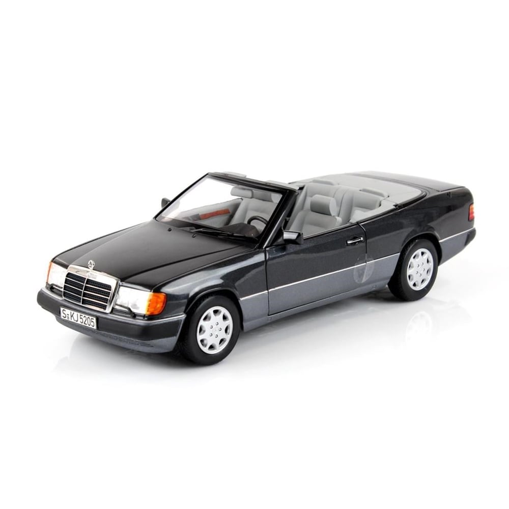 Norev B66040617 1/18 Ölçek, Mercedes Benz 300CE 24 Cabriolet A124 1992, Blue Black Metallic, Sergilemeye Hazır Metal Araba Mode