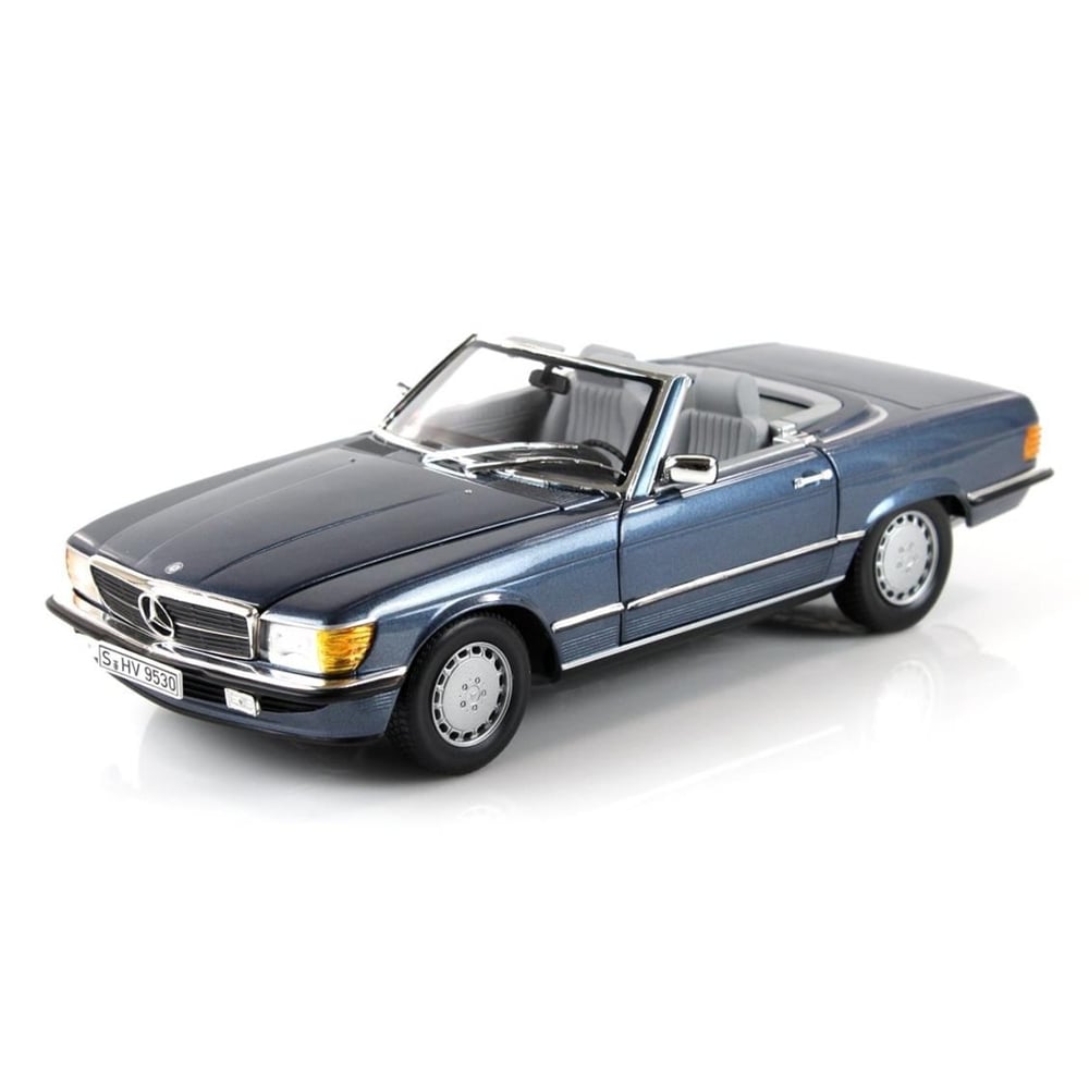 Norev B66040634 1/18 Ölçek, Mercedes Benz 300 SLR 107 1985, Lapis Blue Metallic, Sergilemeye Hazır Metal Araba Modeli