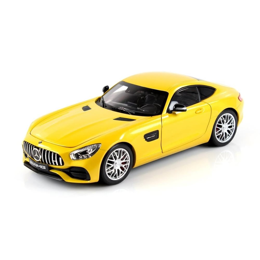 Norev B66960410 1/18 Ölçek, Mercedes Benz AMG GT-S (C190) 2016, Yellow Solarbeam Metallic, Sergilemeye Hazır Metal Araba Modeli