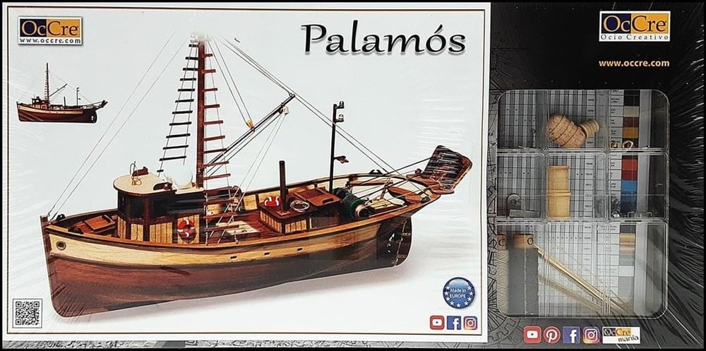 Occre 12000 1/45 Ölçek, Palamos, 41 cm. Akdeniz Balıkçı Teknesi, Ahşap Model Kiti