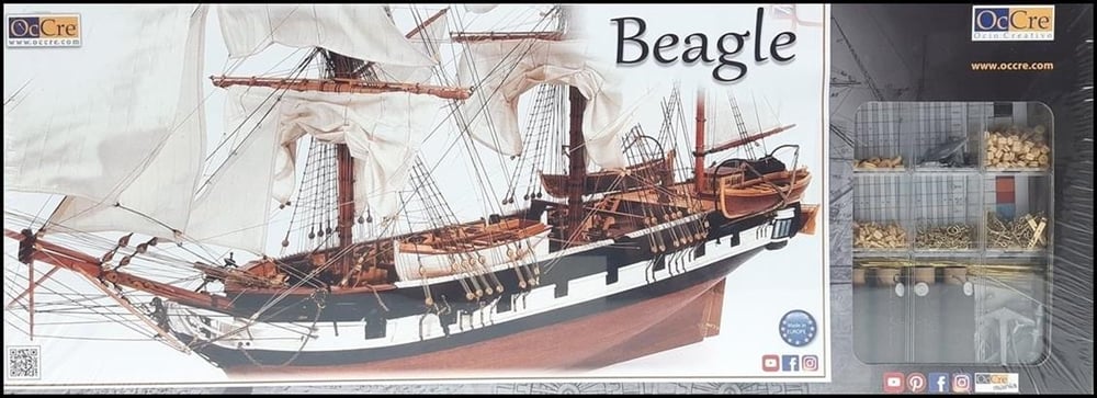 Occre 12005 1/60 Ölçek, Beagle, 72 cm. Yelkenli İngiliz Keşif Gemisi, Ahşap Model Kiti