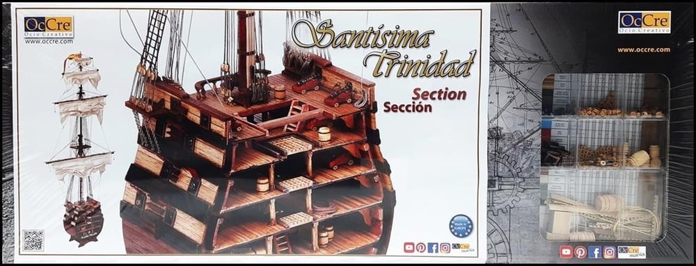 Occre 16800 1/90 Ölçek, Santisima Trinidad, 42 cm. Enine Gemi Gövdesi Kesiti, Ahşap Model Kiti