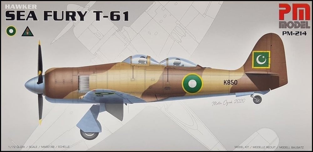 PM Model 212 1/72 Ölçek, Hawker Sea Fury T-20 Avcı-Eğitim Uçağı, Plastik Model kiti