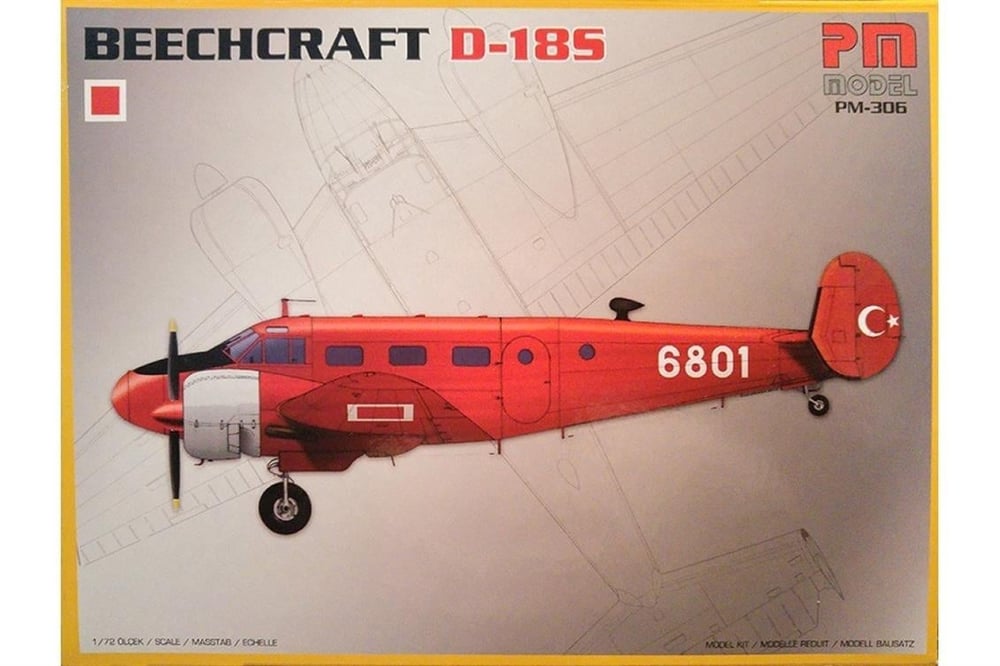 PM Model 306 1/72 Ölçek, Beechcraft D-18S Yolcu-Yük Uçağı, Plastik Model kiti