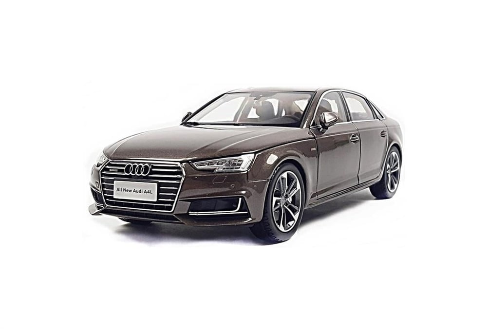 Paudi Model 2391BR 1/18 Ölçek, 2017 Audi A4L, Kahverengi, Sergilemeye Hazır Metal Araba Modeli