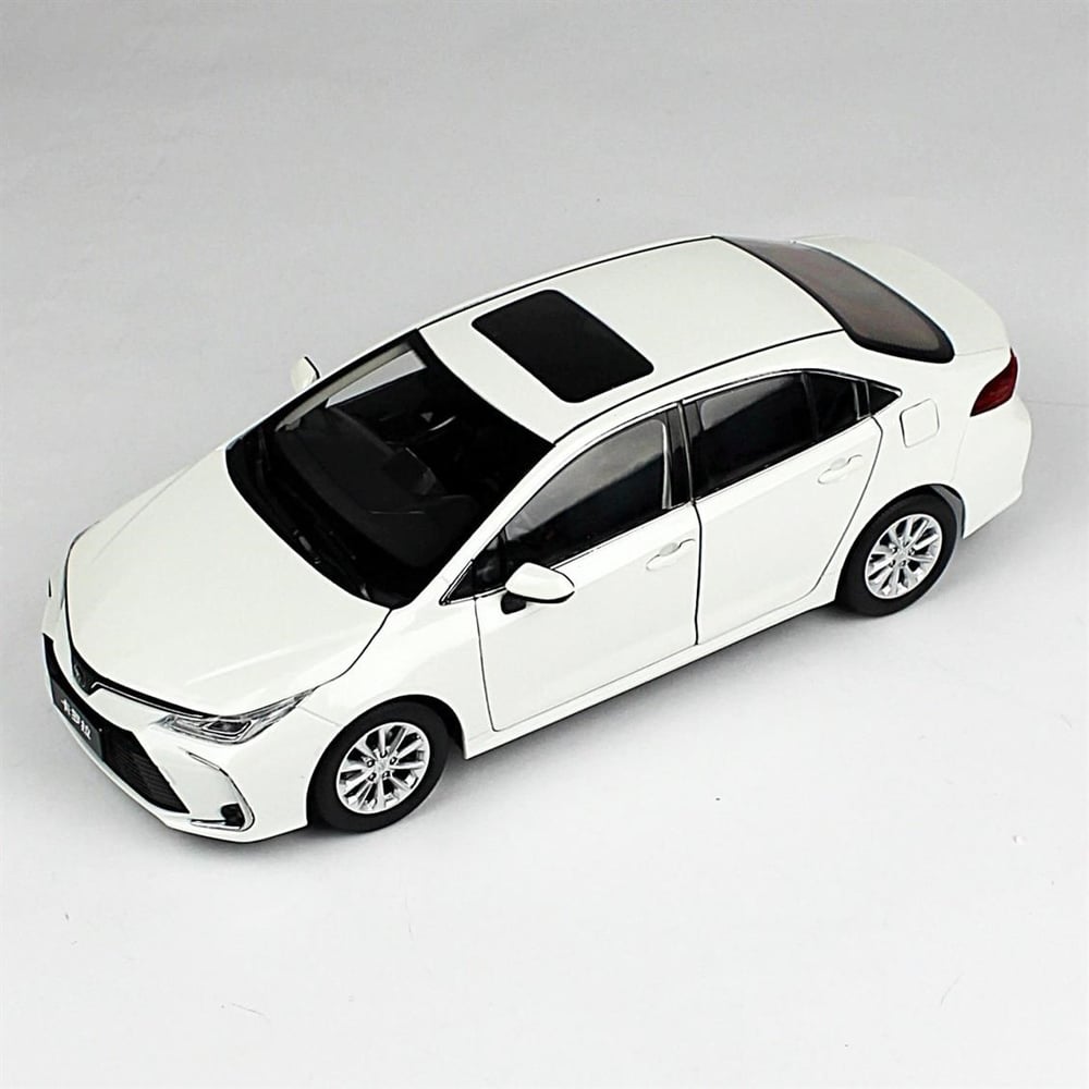 Paudi Model 2590W 1/18 Ölçek, 2019 Toyota Corolla, Beyaz, Sergilemeye Hazır Metal Araba Modeli