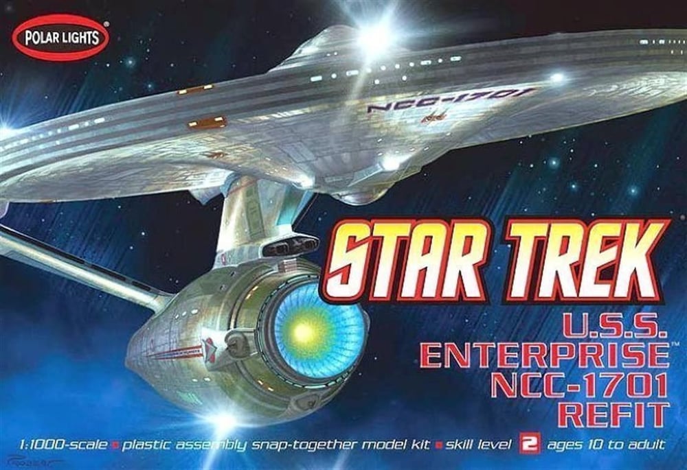 Polar Lights 820 1/1000 Ölçek, Star Trek USS Enterprise NCC1701A Refit Uzay Aracı, Plastik Model kiti