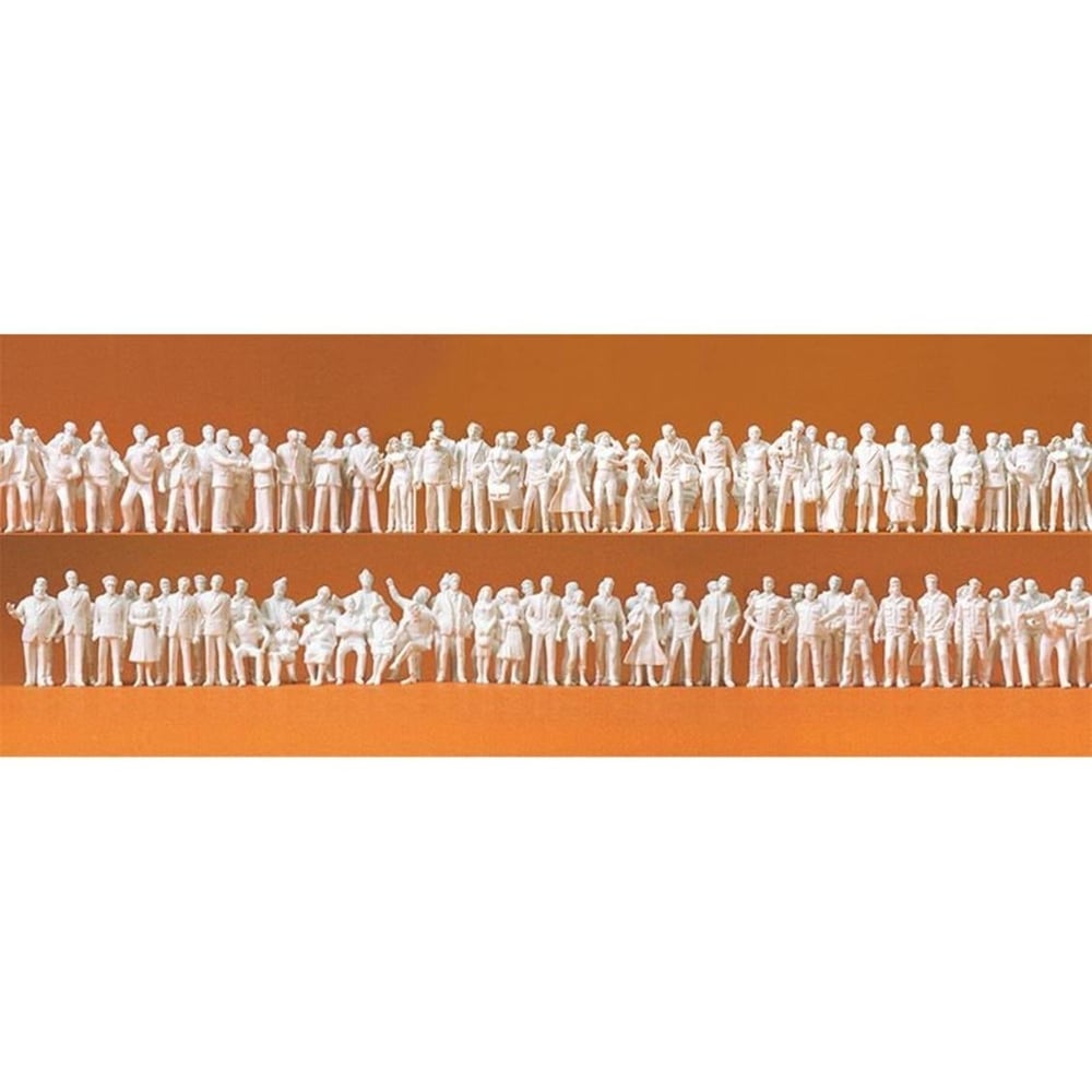 Preiser 80990 1/200 Ölçek, Bekleyen ve Ayakta Yolcular, Boyasız Plastik Figürleri, 190 Adet