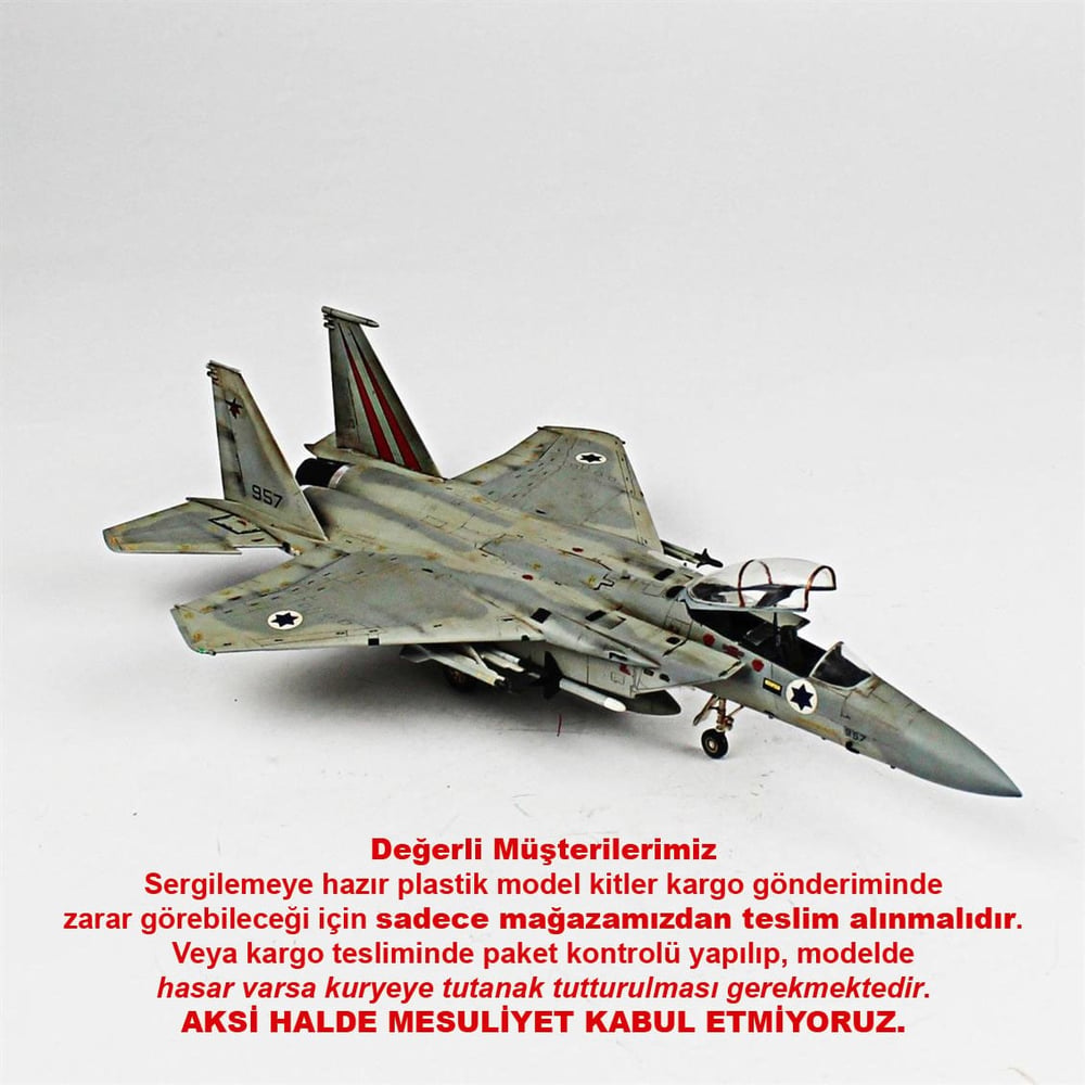 QD005 1/72 F-15D BAZ Sergilemeye Hazır Plastik Uçak Modeli