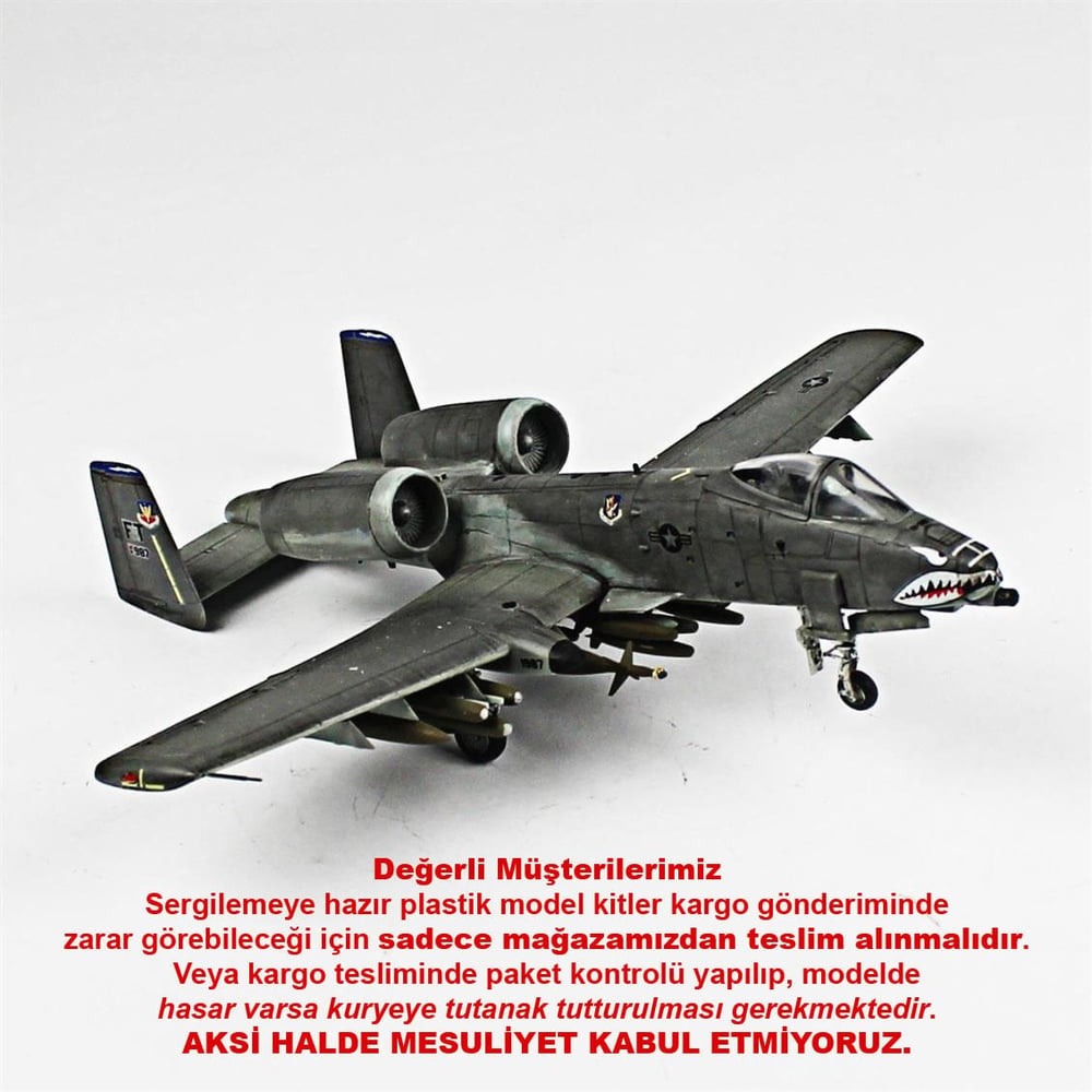 QD017 1/72 A-10A Thunderbolt II Sergilemeye Hazır Plastik Uçak Modeli