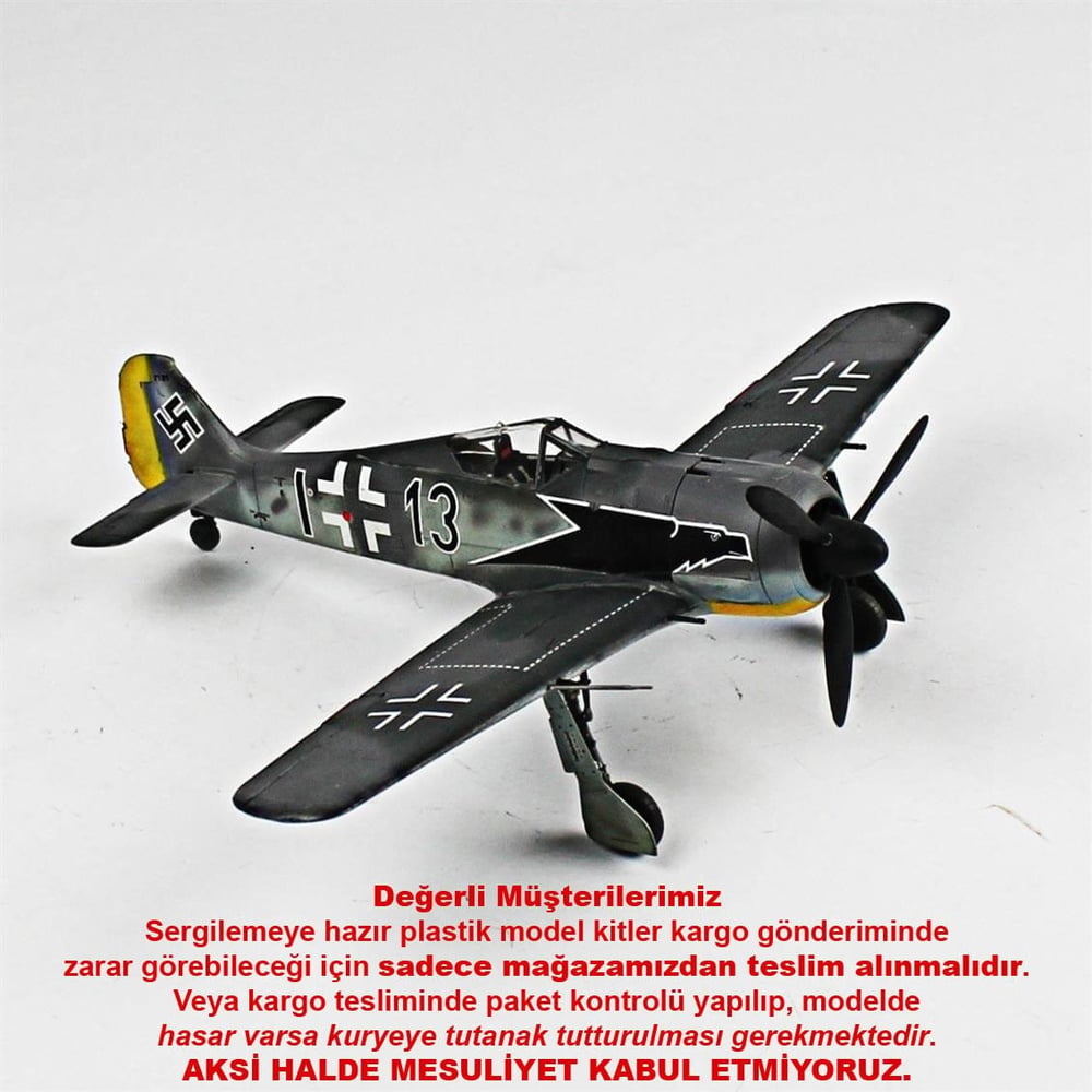 QD023 1/48 Focke-Wulf 190 A-5 Sergilemeye Hazır Plastik Uçak Modeli