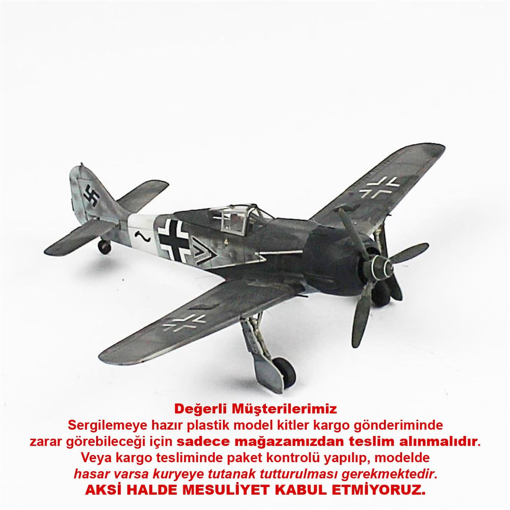 QD024 1/72 Focke-Wulf 190 A-5 Sergilemeye Hazır Plastik Uçak Modeli