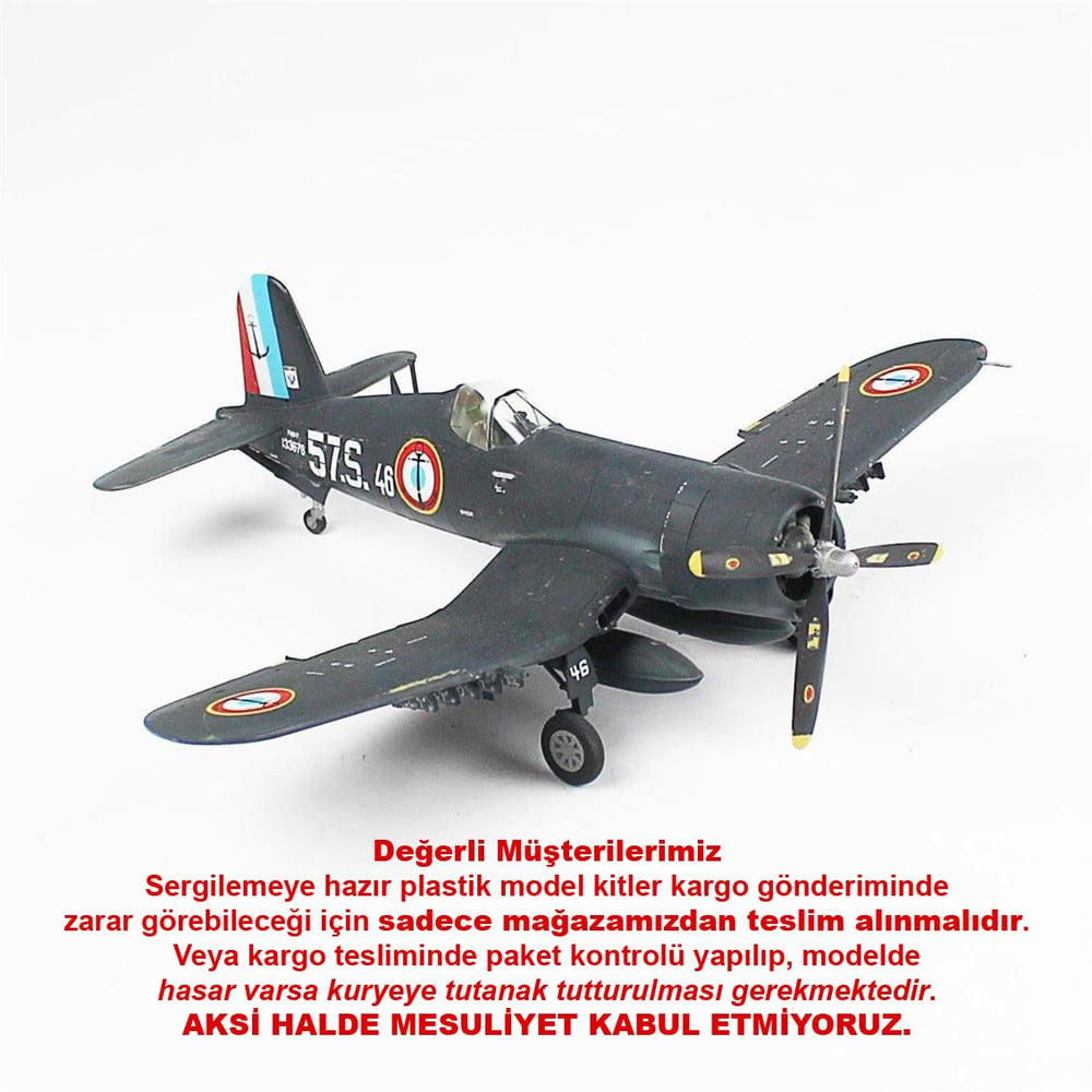 QD025 1/48 F4U5N Corsair Sergilemeye Hazır Plastik Uçak Modeli